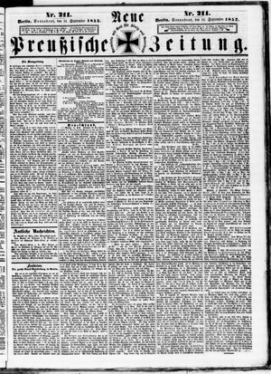 Neue preußische Zeitung vom 11.09.1852