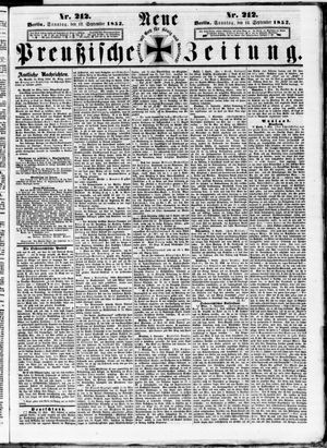 Neue preußische Zeitung vom 12.09.1852
