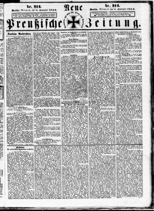 Neue preußische Zeitung vom 15.09.1852