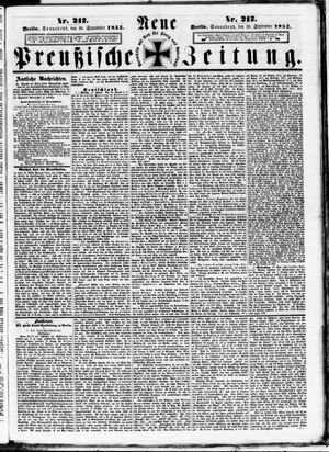 Neue preußische Zeitung vom 18.09.1852