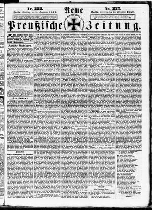 Neue preußische Zeitung vom 24.09.1852