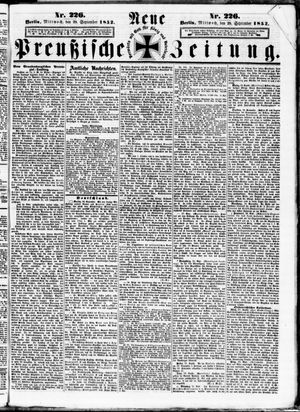 Neue preußische Zeitung vom 29.09.1852