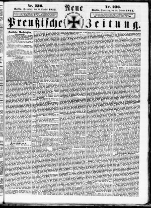 Neue preußische Zeitung vom 10.10.1852