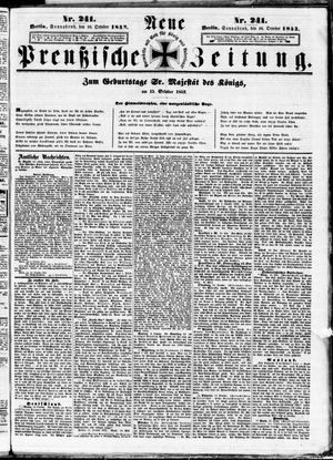 Neue preußische Zeitung vom 16.10.1852
