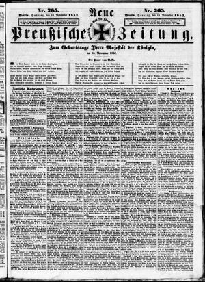 Neue preußische Zeitung vom 14.11.1852