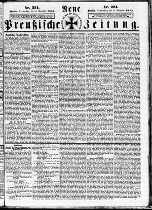 Neue preußische Zeitung vom 25.11.1852