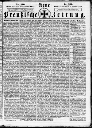Neue preußische Zeitung vom 27.11.1852
