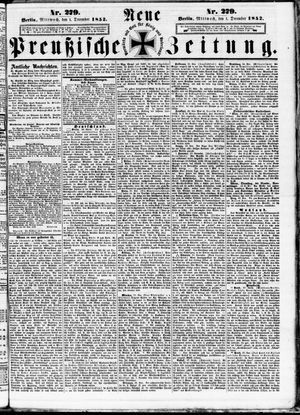 Neue preußische Zeitung vom 01.12.1852