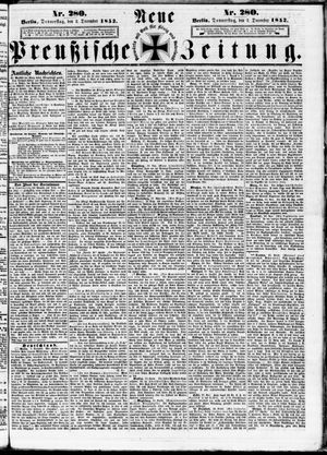 Neue preußische Zeitung on Dec 2, 1852