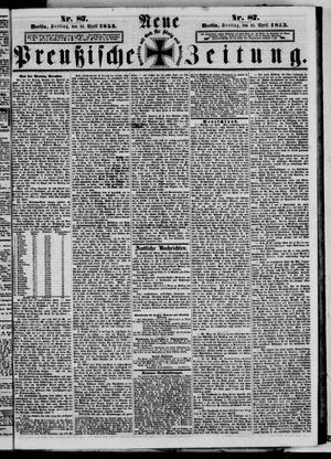 Neue preußische Zeitung vom 15.04.1853