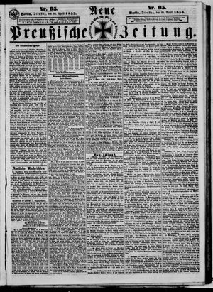 Neue preußische Zeitung vom 26.04.1853