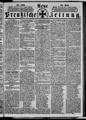 Neue preußische Zeitung vom 10.08.1853