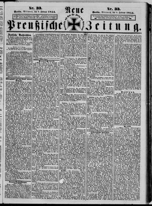 Neue preußische Zeitung vom 08.02.1854