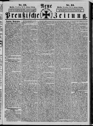 Neue preußische Zeitung vom 21.02.1854
