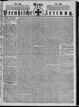 Neue preußische Zeitung vom 22.02.1854