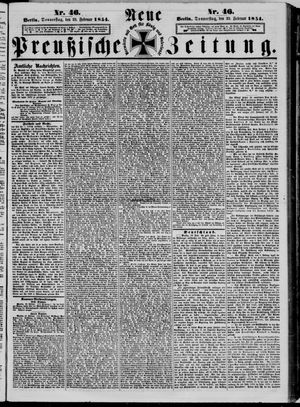 Neue preußische Zeitung vom 23.02.1854