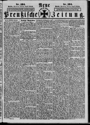 Neue preußische Zeitung vom 20.08.1854