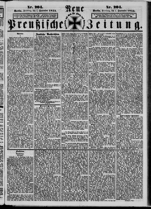 Neue preußische Zeitung vom 01.09.1854