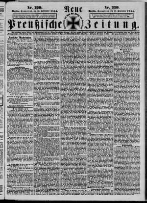 Neue preußische Zeitung vom 30.09.1854