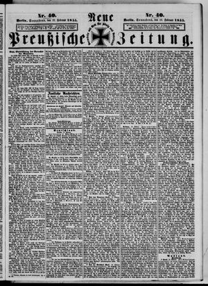 Neue preußische Zeitung on Feb 17, 1855