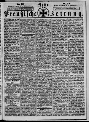 Neue preußische Zeitung vom 21.02.1855