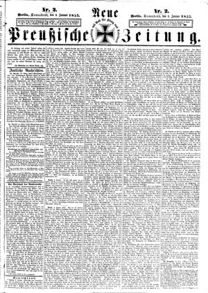 Neue preußische Zeitung on Jan 3, 1857