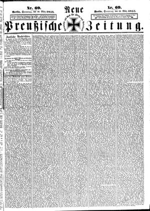 Neue preußische Zeitung vom 22.03.1857