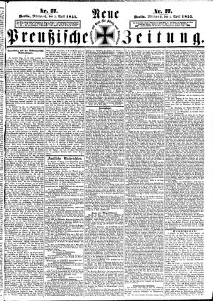 Neue preußische Zeitung vom 01.04.1857