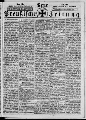 Neue preußische Zeitung vom 15.04.1857