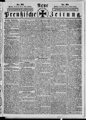 Neue preußische Zeitung vom 21.04.1857