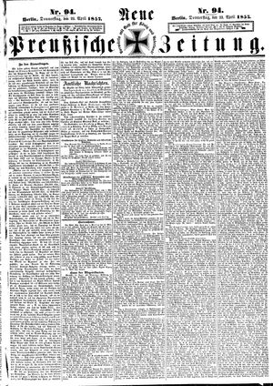 Neue preußische Zeitung vom 23.04.1857