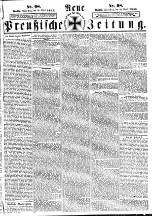 Neue preußische Zeitung vom 28.04.1857