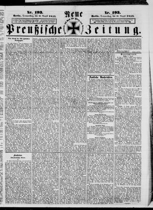 Neue preußische Zeitung vom 20.08.1857