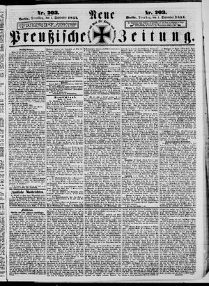 Neue preußische Zeitung vom 01.09.1857