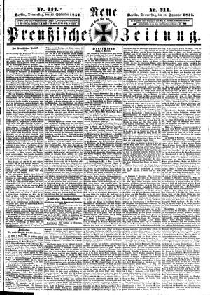 Neue preußische Zeitung on Sep 10, 1857