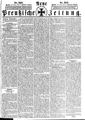 Neue preußische Zeitung on Sep 15, 1857