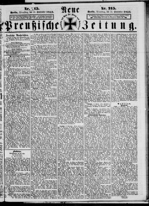 Neue preußische Zeitung vom 15.09.1857