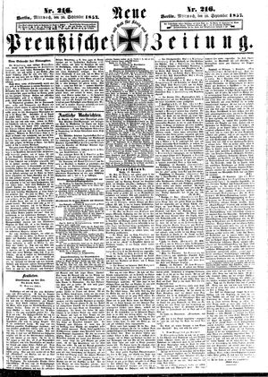 Neue preußische Zeitung vom 16.09.1857