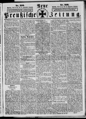 Neue preußische Zeitung vom 16.09.1857