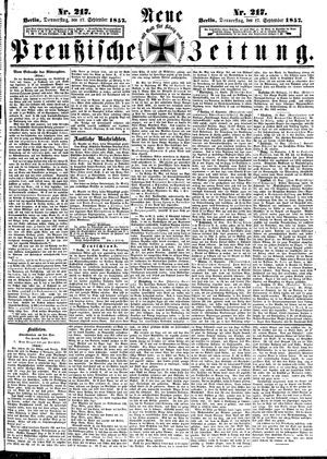 Neue preußische Zeitung vom 17.09.1857