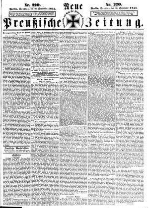 Neue preußische Zeitung vom 20.09.1857