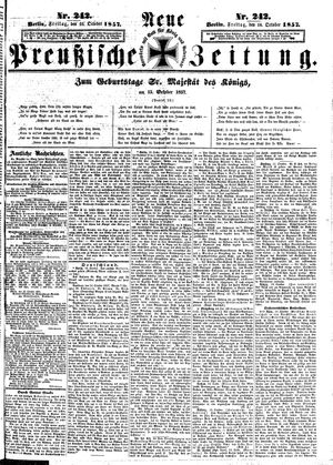 Neue preußische Zeitung vom 16.10.1857