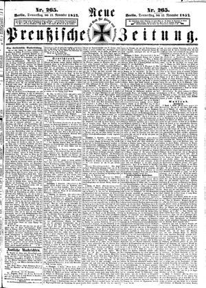 Neue preußische Zeitung vom 12.11.1857