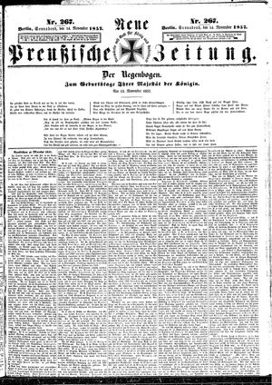 Neue preußische Zeitung vom 14.11.1857