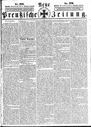 Neue preußische Zeitung vom 21.11.1857