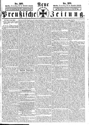 Neue preußische Zeitung vom 26.11.1857
