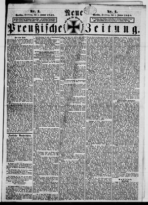 Neue preußische Zeitung vom 01.01.1858