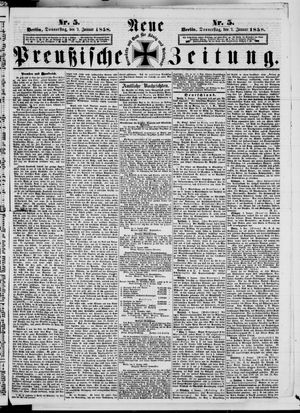 Neue preußische Zeitung vom 07.01.1858