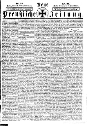 Neue preußische Zeitung vom 27.01.1858