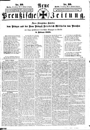 Neue preußische Zeitung vom 09.02.1858